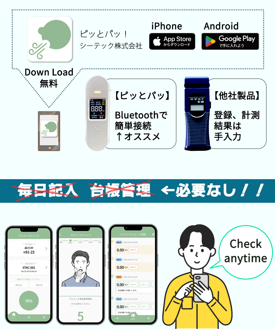 専用アプリはiPhone・ Androidどちらにも対応可能